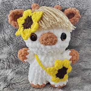 Handmade Crochet Little Cow Plushie- NWOT